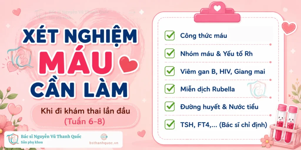 Nhóm 5 xét nghiệm máu cần làm khi khám thai lần đầu